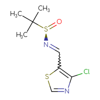 Chemical structure of (R)-N-[(4-chloro-1,3-thiazol-5-yl)methylidene]-2-methylpropane-2-sulfinamide - CSSB00024496198