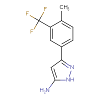 Chemical structure of 3-[4-methyl-3-(trifluoromethyl)phenyl]-1H-pyrazol-5-amine - CSSB00040113302