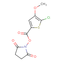 Chemical structure of 2,5-dioxopyrrolidin-1-yl 5-chloro-4-methoxythiophene-2-carboxylate - CSSB03462083974