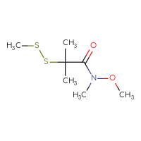 Chemical structure of N-methoxy-N,2-dimethyl-2-(methyldisulfanyl)propanamide - CSSB09896518112