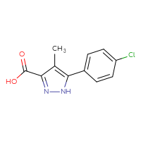 Chemical structure of 5-(4-chlorophenyl)-4-methyl-1H-pyrazole-3-carboxylic acid - CSSB00000689873