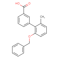 Chemical structure of 2'-(benzyloxy)-6'-methyl-[1,1'-biphenyl]-3-carboxylic acid - CSSB00103154787