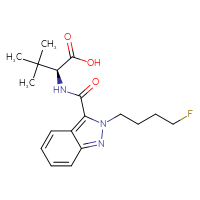 Chemical structure of (2S)-2-{[2-(4-fluorobutyl)-2H-indazol-3-yl]formamido}-3,3-dimethylbutanoic acid - CSSB06835373763