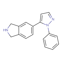 Chemical structure of 5-(1-phenyl-1H-pyrazol-5-yl)-2,3-dihydro-1H-isoindole - CSSB00050058193