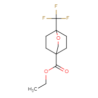 Chemical structure of ethyl 1-(trifluoromethyl)-2-oxabicyclo[2.2.2]octane-4-carboxylate - CSSB15044548441