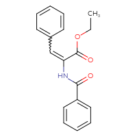 Chemical structure of ethyl 3-phenyl-2-(phenylformamido)prop-2-enoate - CSSB14823717821