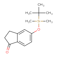 Chemical structure of 5-[(tert-butyldimethylsilyl)oxy]-2,3-dihydro-1H-inden-1-one - CSSB06835395187