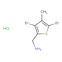 Chemical structure of 1-(3,5-dibromo-4-methylthiophen-2-yl)methanamine hydrochloride - CSSB06446545421
