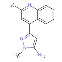 Chemical structure of 1-methyl-3-(2-methylquinolin-4-yl)-1H-pyrazol-5-amine - CSSB00103016991