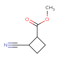 Chemical structure of methyl 2-cyanocyclobutane-1-carboxylate - CSSB00040282414