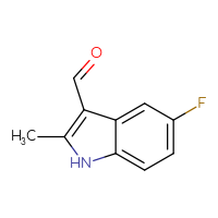 Chemical structure of 5-fluoro-2-methyl-1H-indole-3-carbaldehyde - CSSB00000244797