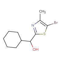 Chemical structure of (5-bromo-4-methyl-1,3-thiazol-2-yl)(cyclohexyl)methanol - CSSB00116408345