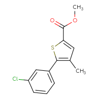 Chemical structure of methyl 5-(3-chlorophenyl)-4-methylthiophene-2-carboxylate - CSSB01998982047