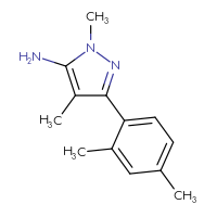 Chemical structure of 3-(2,4-dimethylphenyl)-1,4-dimethyl-1H-pyrazol-5-amine - CSSB00000323502