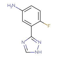 Chemical structure of 4-fluoro-3-(1H-1,2,4-triazol-3-yl)aniline - CSSB00102558514