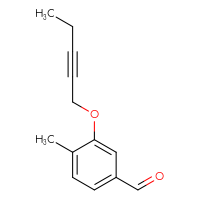 Chemical structure of 4-methyl-3-(pent-2-yn-1-yloxy)benzaldehyde - CSSB00158875699