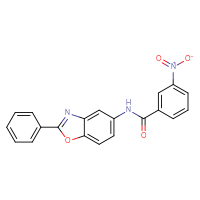 Chemical structure of 3-nitro-N-(2-phenyl-1,3-benzoxazol-5-yl)benzamide - CSSB00121712537
