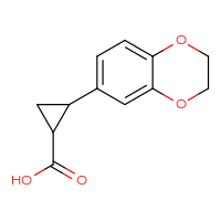 Chemical structure of 2-(2,3-dihydro-1,4-benzodioxin-6-yl)cyclopropane-1-carboxylic acid - CSSB00000761519