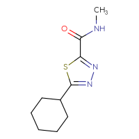 Chemical structure of 5-cyclohexyl-N-methyl-1,3,4-thiadiazole-2-carboxamide - CSSB15025262101