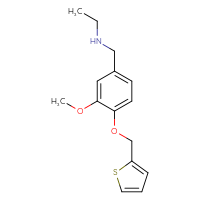 Chemical structure of ethyl({3-methoxy-4-[(thiophen-2-yl)methoxy]phenyl}methyl)amine - CSSB00000698134