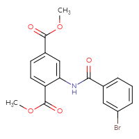 Chemical structure of 1,4-dimethyl 2-(3-bromobenzamido)benzene-1,4-dicarboxylate - CSSB00046130068
