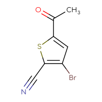 Chemical structure of 5-acetyl-3-bromothiophene-2-carbonitrile - CSSB00161112561