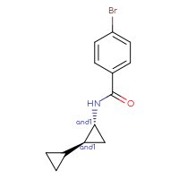 Chemical structure of rac-N-[(1R,2S)-[1,1'-bi(cyclopropane)]-2-yl]-4-bromobenzamide - CSSB02148340707