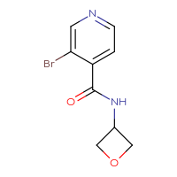 Chemical structure of 3-bromo-N-(oxetan-3-yl)pyridine-4-carboxamide - CSSB00015779493