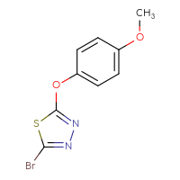 Chemical structure of 2-bromo-5-(4-methoxyphenoxy)-1,3,4-thiadiazole - CSSB00012111735