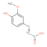 Chemical structure of (2E)-3-(4-hydroxy-3-methoxyphenyl)(1,2,3-¹³C₃)prop-2-enoic acid - CSSB20878373090