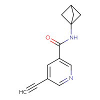 Chemical structure of N-{bicyclo[1.1.1]pentan-1-yl}-5-ethynylpyridine-3-carboxamide - CSSB01156969749