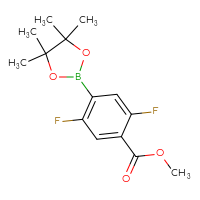 Chemical structure of methyl 2,5-difluoro-4-(4,4,5,5-tetramethyl-1,3,2-dioxaborolan-2-yl)benzoate - CSSB00156887693
