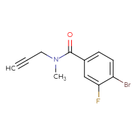 Chemical structure of 4-bromo-3-fluoro-N-methyl-N-(prop-2-yn-1-yl)benzamide - CSSB00013048405