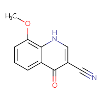 Chemical structure of 8-methoxy-4-oxo-1,4-dihydroquinoline-3-carbonitrile - CSSB00011221638