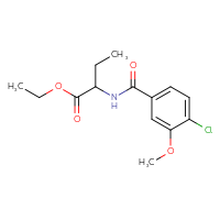 Chemical structure of ethyl 2-[(4-chloro-3-methoxyphenyl)formamido]butanoate - CSSB21531600599