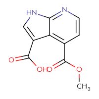 Chemical structure of 4-(methoxycarbonyl)-1H-pyrrolo[2,3-b]pyridine-3-carboxylic acid - CSSB00010168426