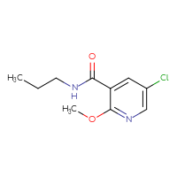 Chemical structure of 5-chloro-2-methoxy-N-propylpyridine-3-carboxamide - CSSB02496365705