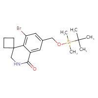 Chemical structure of 5'-bromo-7'-{[(tert-butyldimethylsilyl)oxy]methyl}-2',3'-dihydro-1'H-spiro[cyclobutane-1,4'-isoquinolin]-1'-one - CSSB21415998101