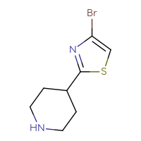 Chemical structure of 4-(4-bromo-1,3-thiazol-2-yl)piperidine - CSSB00010255833