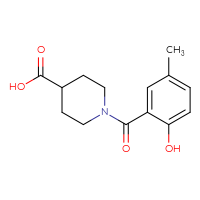 Chemical structure of 1-(2-hydroxy-5-methylbenzoyl)piperidine-4-carboxylic acid - CSSB00000639770