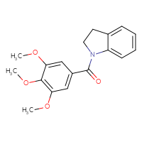 Chemical structure of 1-(3,4,5-trimethoxybenzoyl)-2,3-dihydro-1H-indole - CSSB00046769981