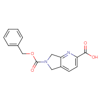 Chemical structure of 6-[(benzyloxy)carbonyl]-5H,6H,7H-pyrrolo[3,4-b]pyridine-2-carboxylic acid - CSSB00116216589