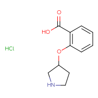 Chemical structure of 2-(pyrrolidin-3-yloxy)benzoic acid hydrochloride - CSSB06630658022