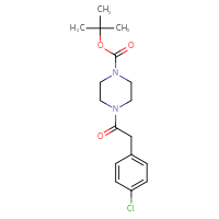 Chemical structure of tert-butyl 4-[2-(4-chlorophenyl)acetyl]piperazine-1-carboxylate - CSSB00105269572