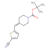 Chemical structure of tert-butyl 4-[(5-cyanothiophen-2-yl)methylidene]piperidine-1-carboxylate - CSSB01415723194