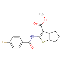 Chemical structure of methyl 2-(4-fluorobenzamido)-4H,5H,6H-cyclopenta[b]thiophene-3-carboxylate - CSSB00020581765