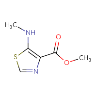Chemical structure of methyl 5-(methylamino)-1,3-thiazole-4-carboxylate - CSSB00009933362