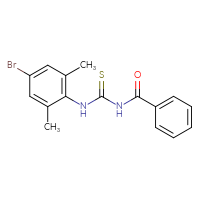 Chemical structure of 1-benzoyl-3-(4-bromo-2,6-dimethylphenyl)thiourea - CSSB00132958131
