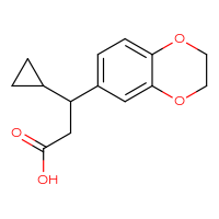 Chemical structure of 3-cyclopropyl-3-(2,3-dihydro-1,4-benzodioxin-6-yl)propanoic acid - CSSB00121606145