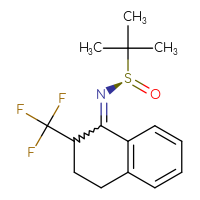 Chemical structure of (R)-2-methyl-N-[2-(trifluoromethyl)-1,2,3,4-tetrahydronaphthalen-1-ylidene]propane-2-sulfinamide - CSSB21414447415